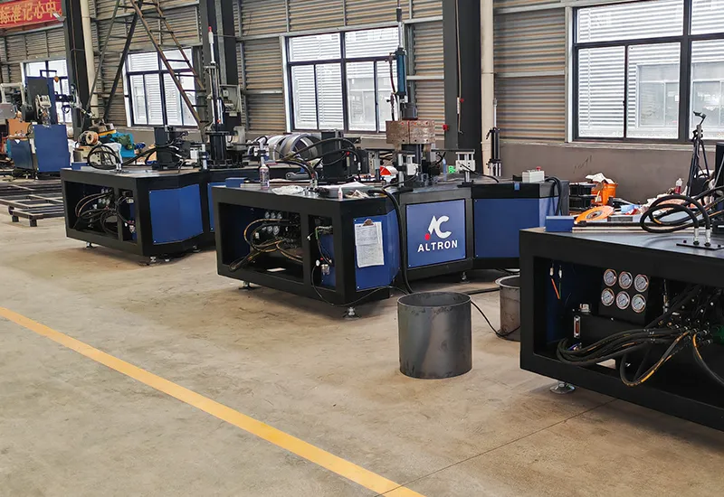 Flanging machine test area