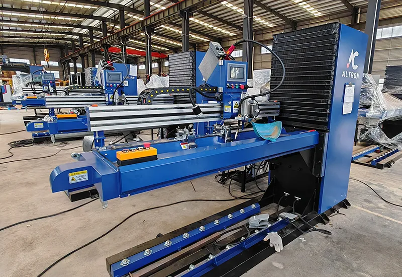 Straight seam welding test area