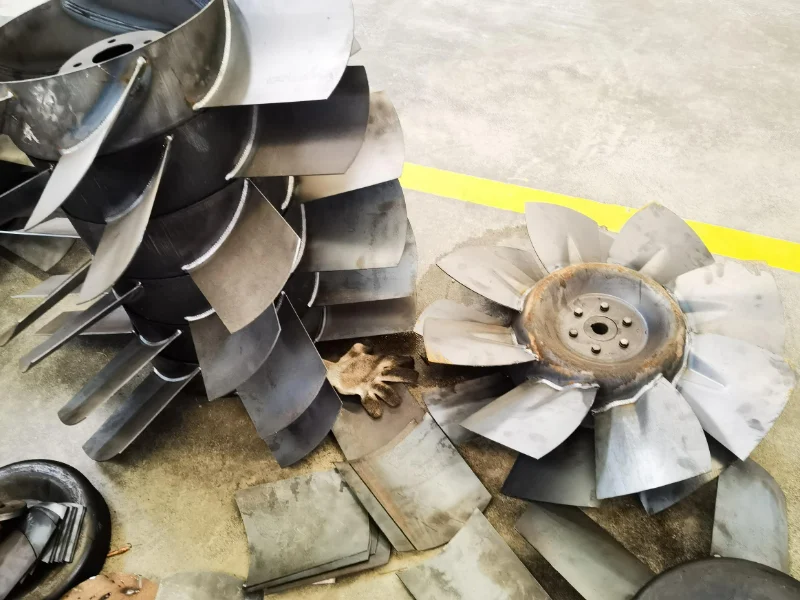 Axial flow impeller welding effect