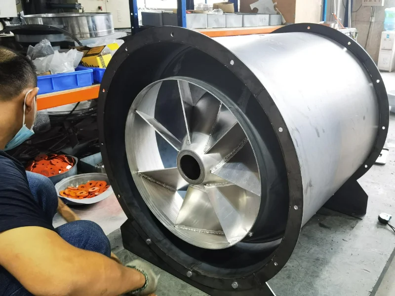 Mixed flow fan assembly