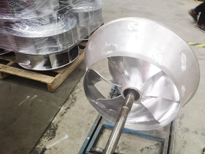 Mixed flow fan impeller balancing