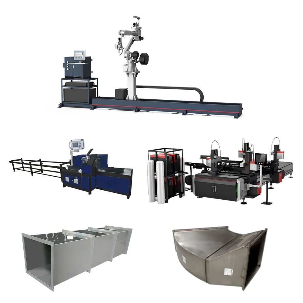 Rectangular duct welding production machine